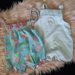 Lot of 2 Baby Shortalls- 🛒3/$12